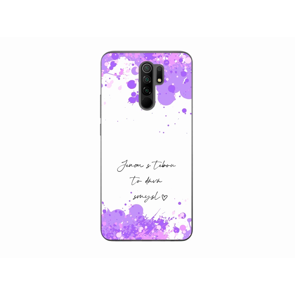 Gelový kryt mmCase na Xiaomi Redmi 9 - zamilovaný text bílé pozadí
