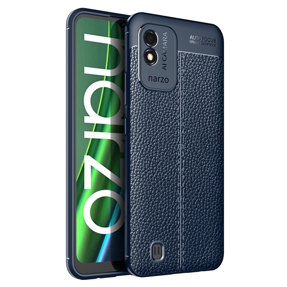 Litchi odolný gelový obal na Realme Narzo 50i - modrý
