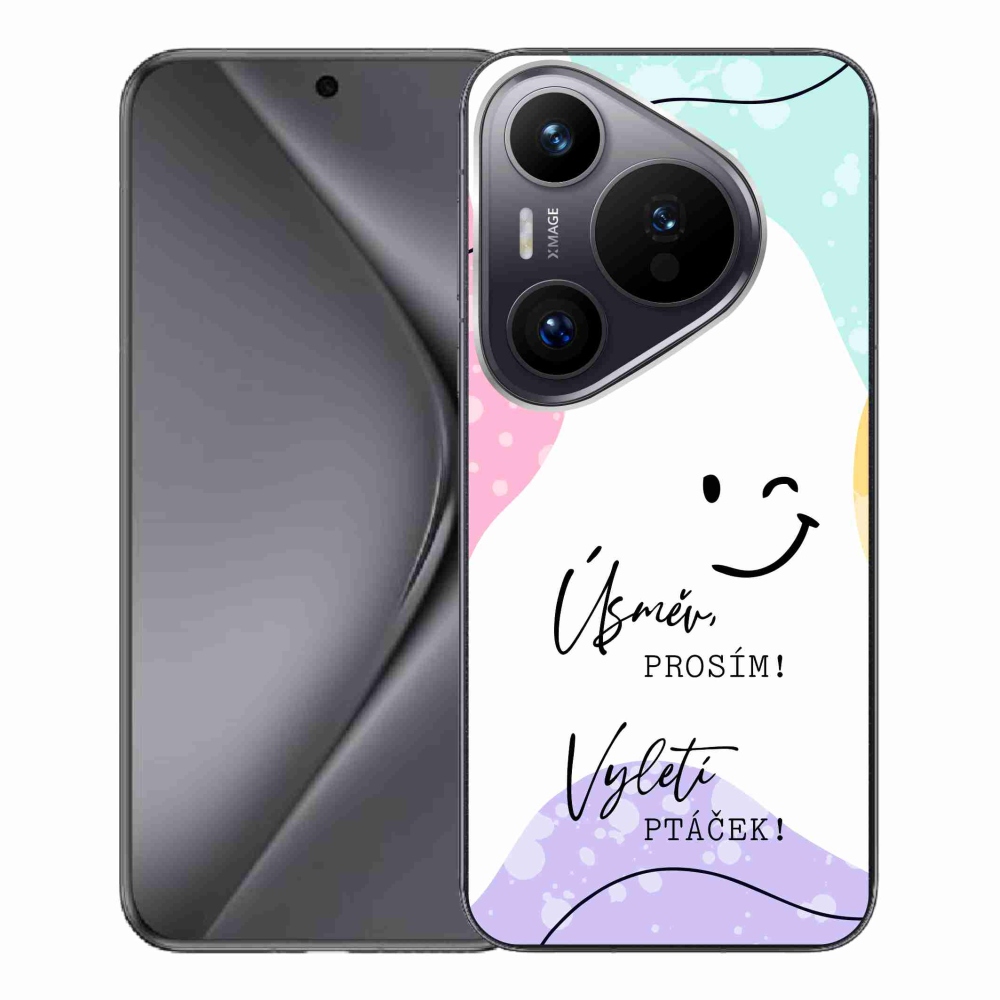 Gelový kryt mmCase na Huawei Pura 70 Pro - vtipný text 4 bílé pozadí