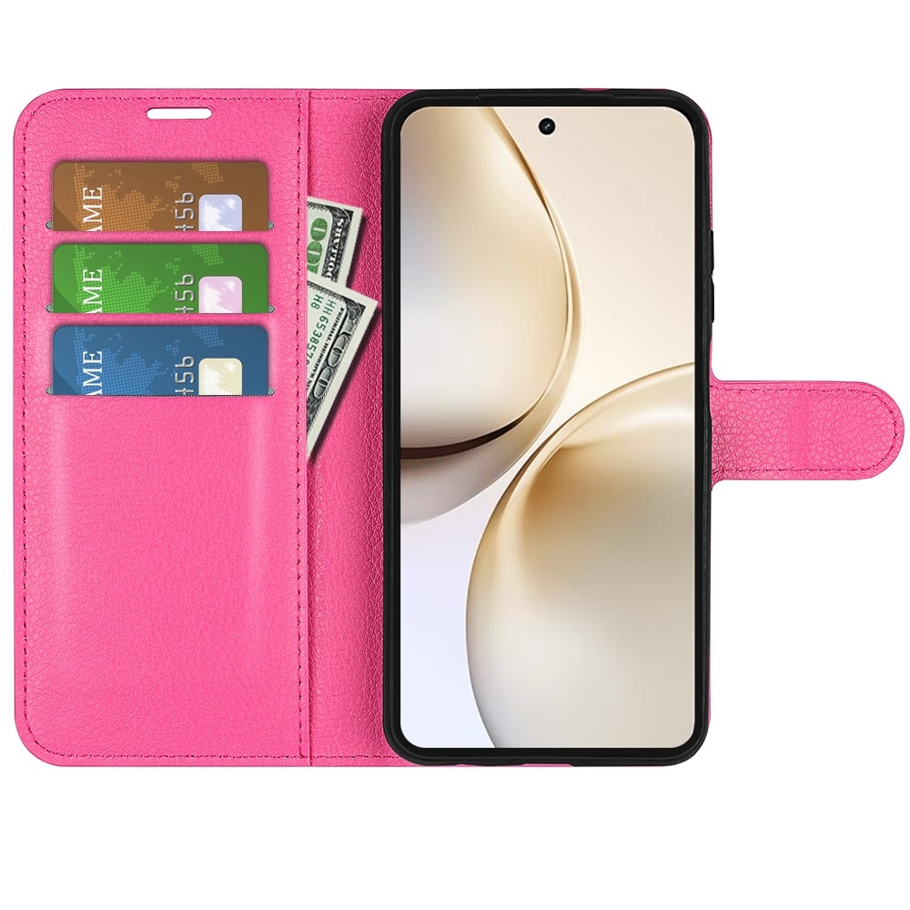 Litchi knížkové pouzdro na Realme 14 Pro+ 5G - rose