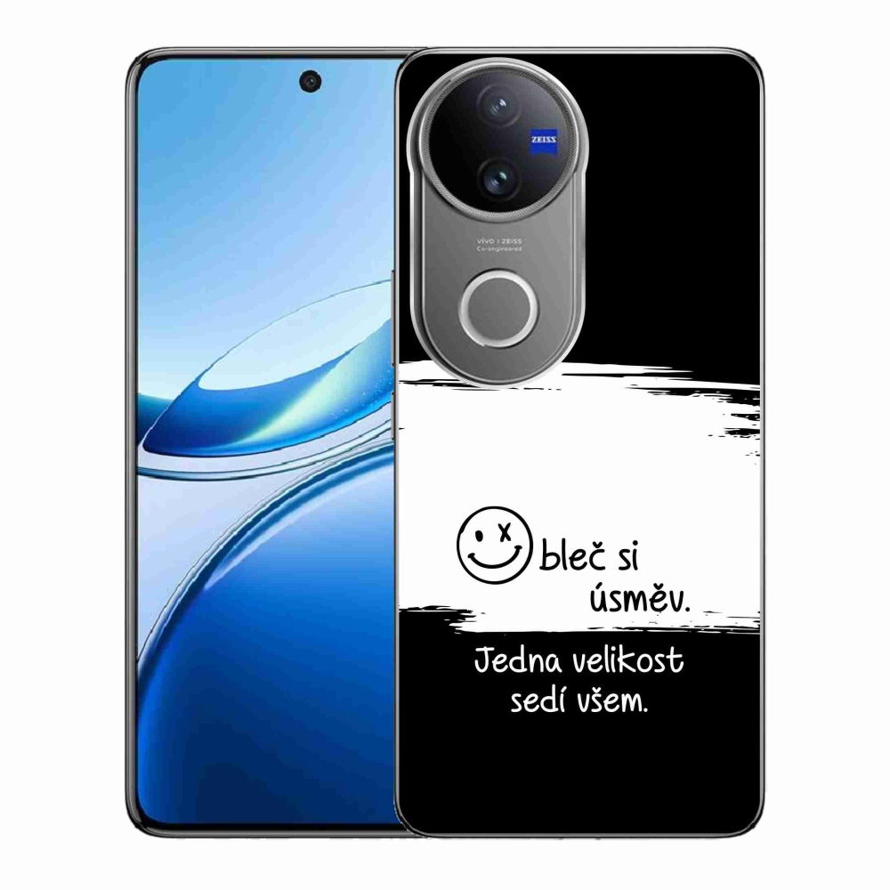 Gelový kryt mmCase na Vivo V50 5G - vtipný text 8 bíločerné pozadí