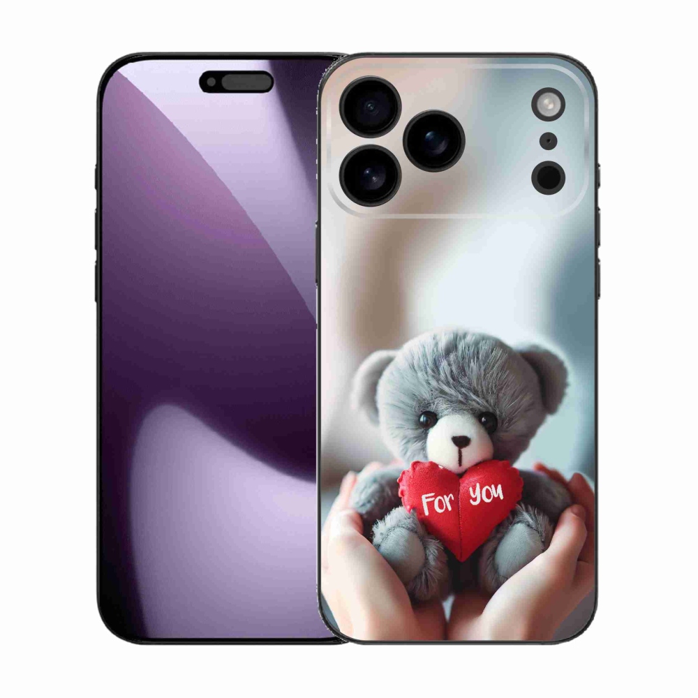 Gelový kryt mmCase na iPhone 17 Pro Max - medvídek pro zamilované