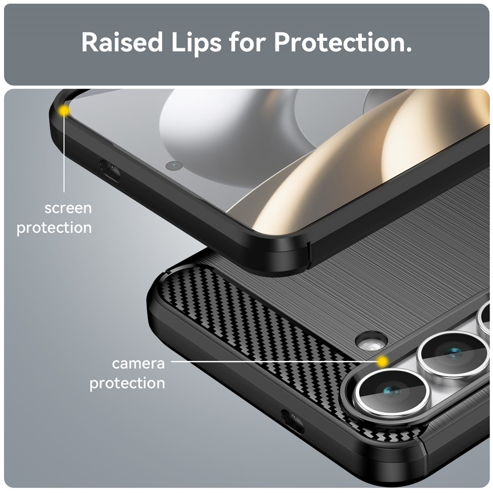 Carbon odolný gelový obal na Samsung Galaxy S25 FE - černý