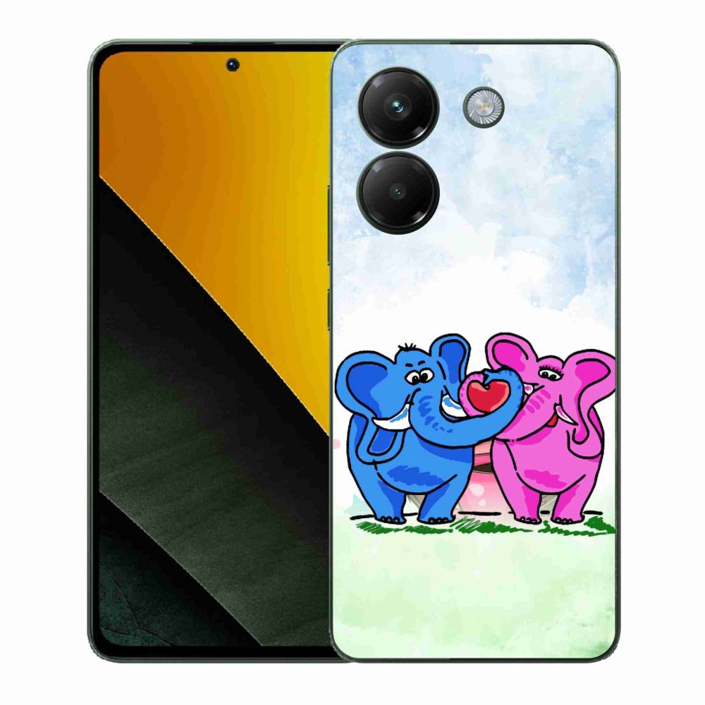 Gelový kryt mmCase na Xiaomi Poco M7 Pro 5G - zamilovaní sloni