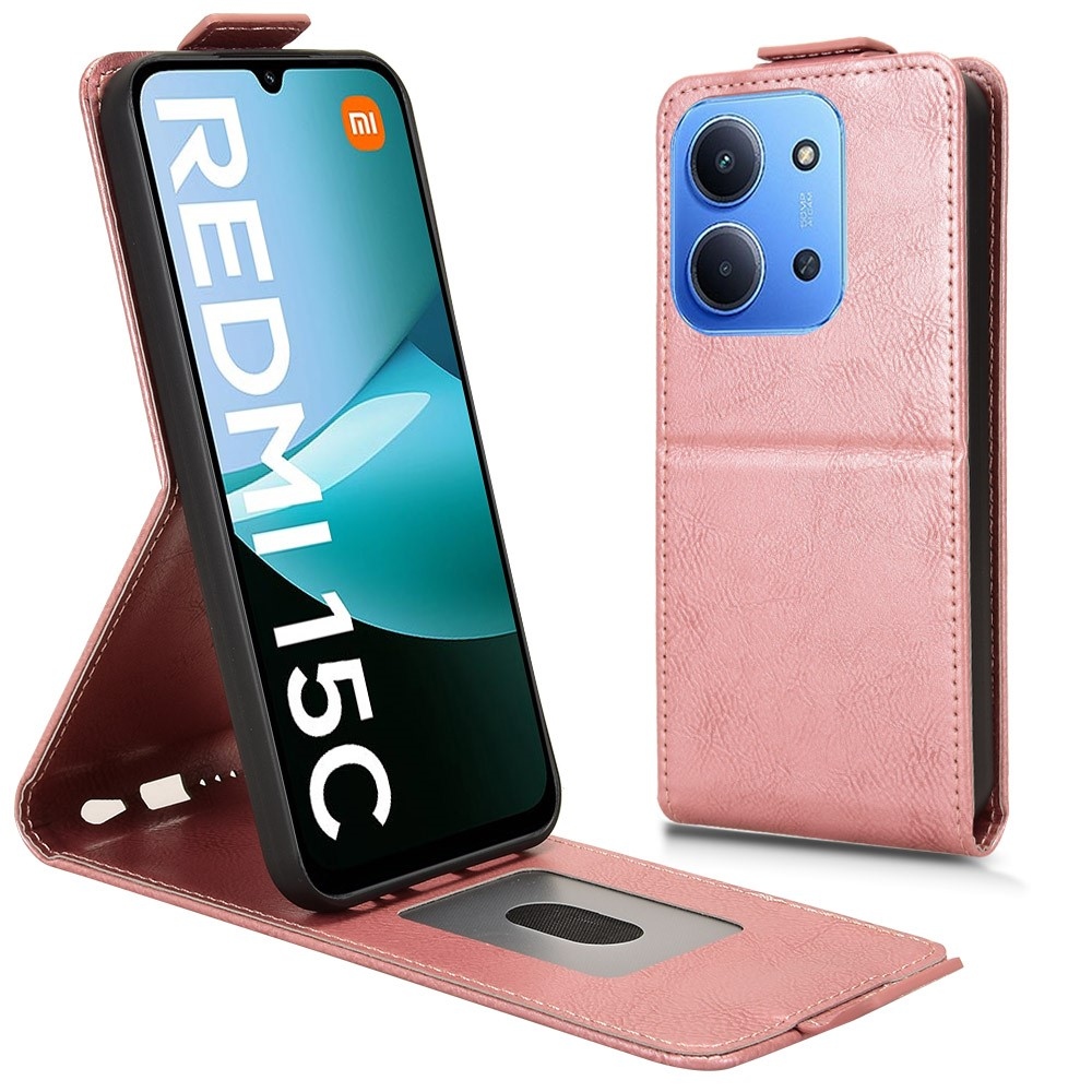 Vert flipové pouzdro na Xiaomi Redmi 15C 4G (171mm)/Poco C85 4G (171mm) - růžovozlaté