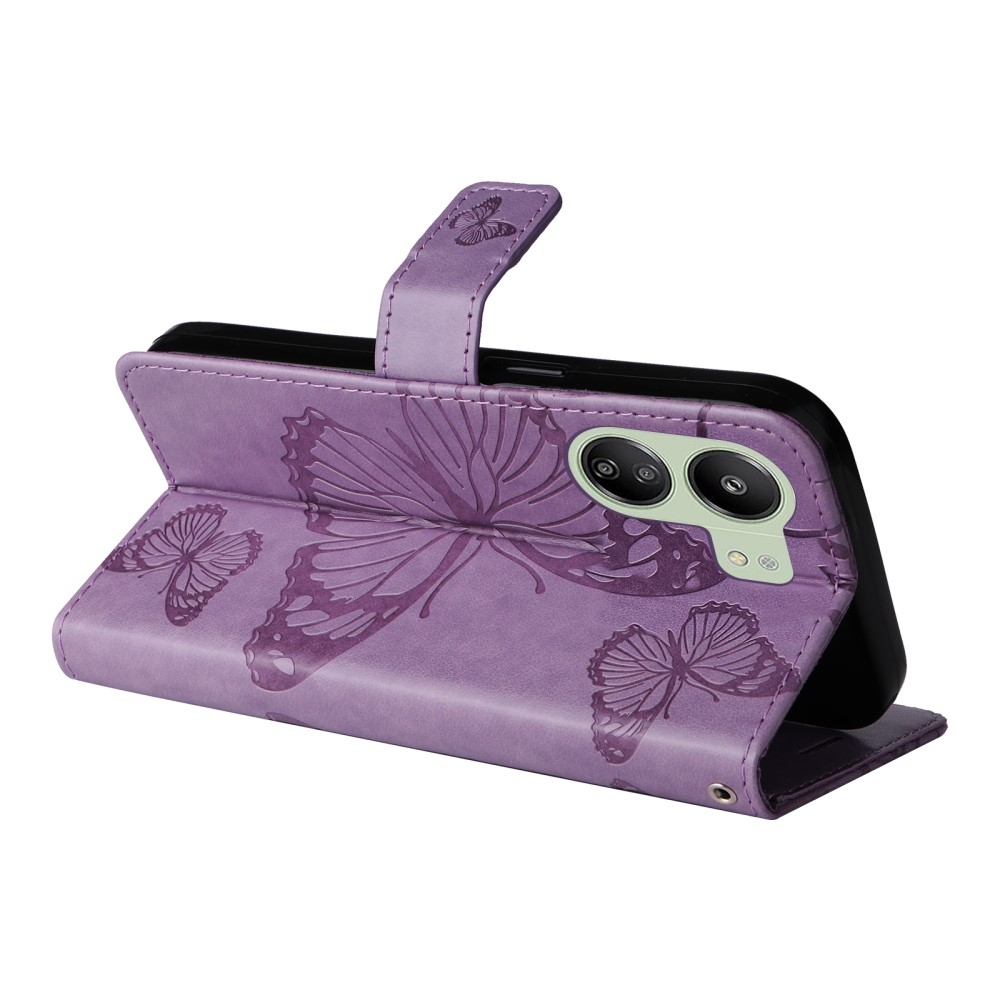 Big Butterfly knížkové pouzdro na Xiaomi Poco C65/Redmi 13C - fialové