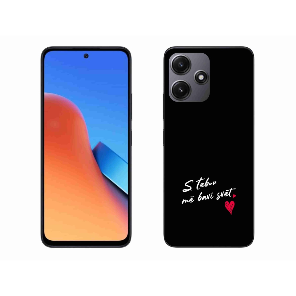 Gelový kryt mmCase na Xiaomi Redmi 12 5G - zamilovaný text 1 černé pozadí