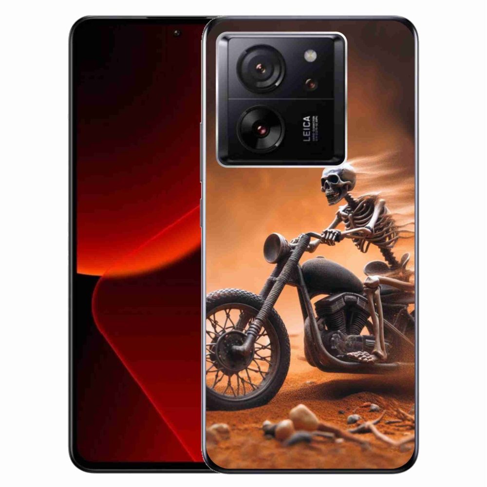 Gelový kryt mmCase na Xiaomi 13T/13T Pro - kostra na motorce