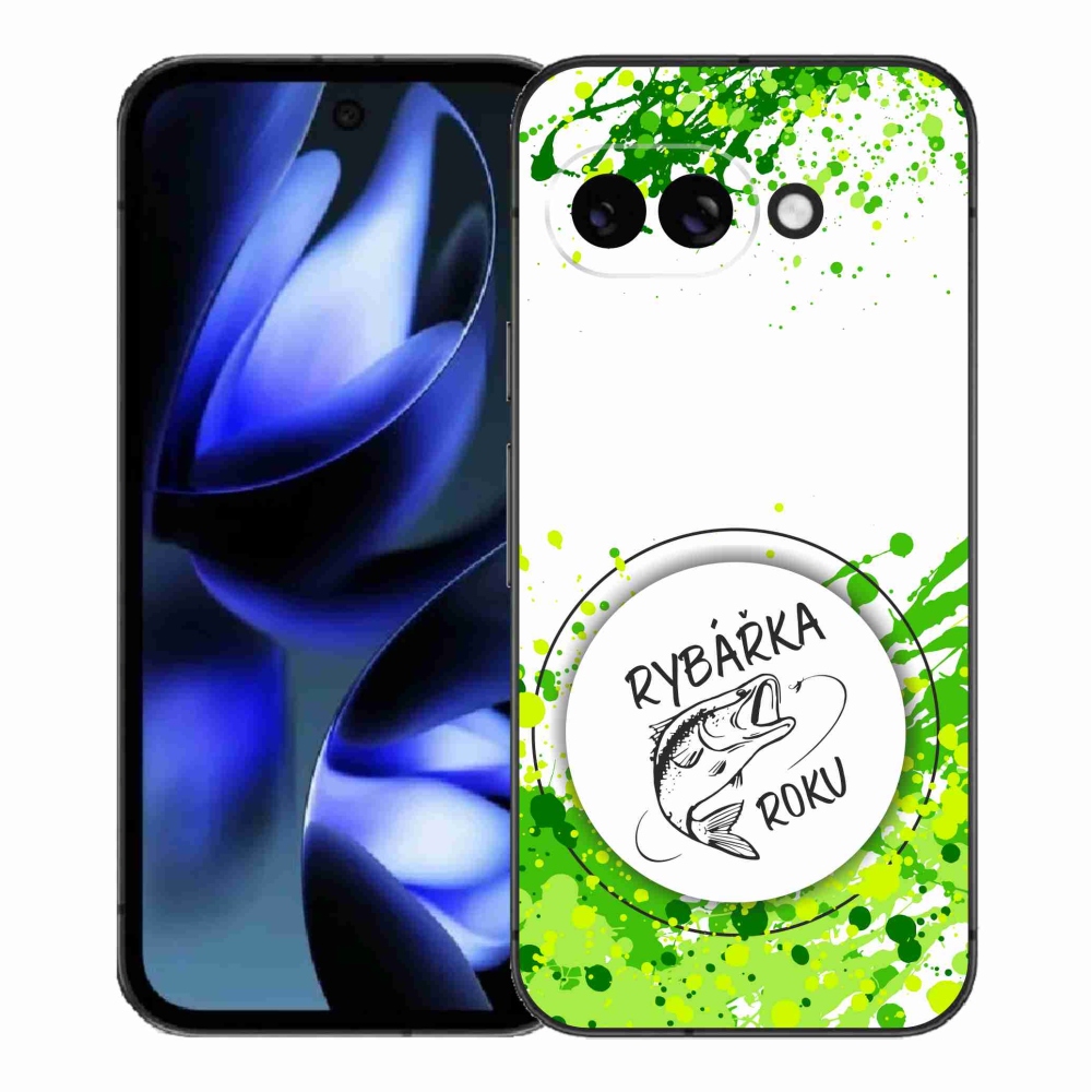 Gelový kryt mmCase na Google Pixel 9a - rybářka roku bílé pozadí