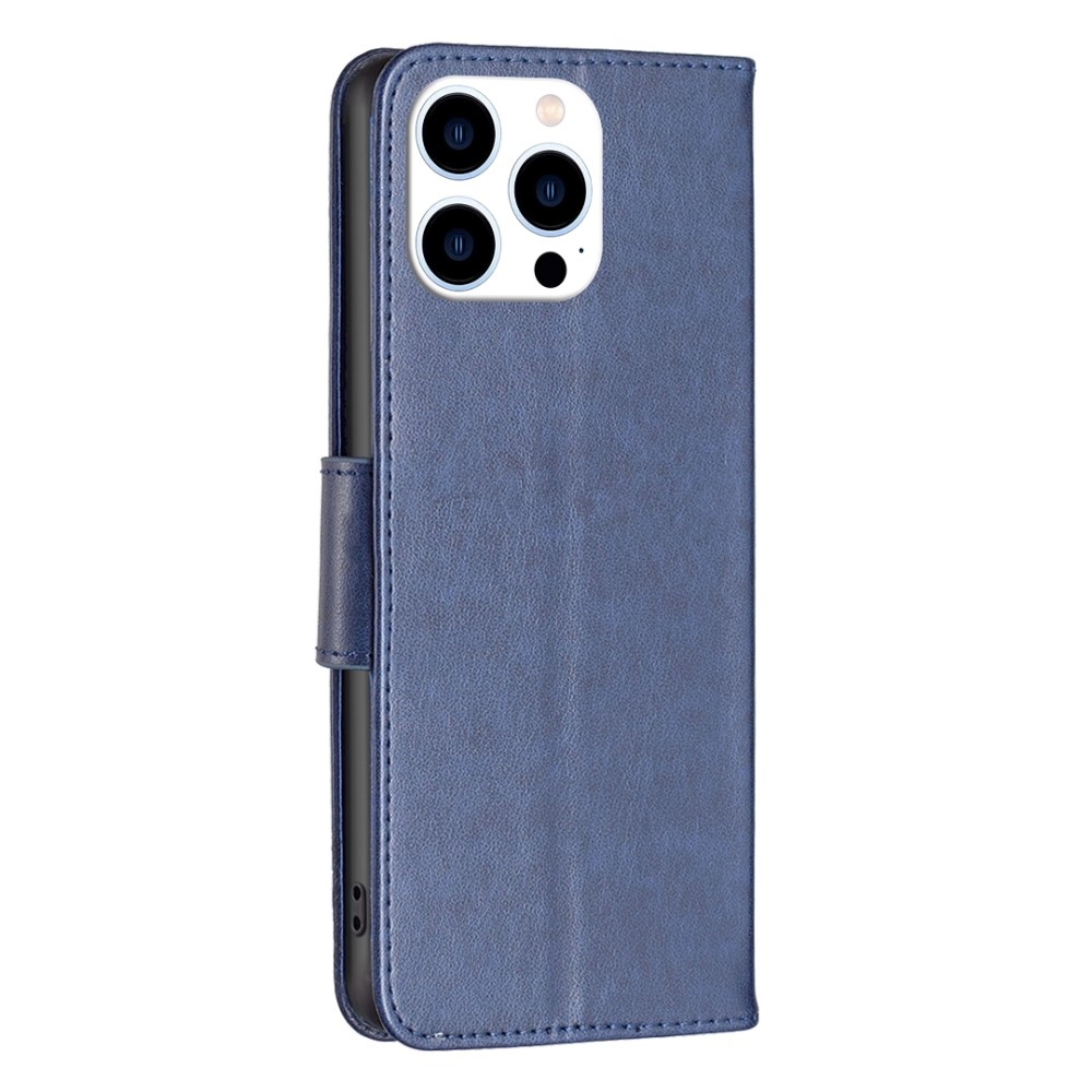 Butterfly knížkové pouzdro na iPhone 16 Pro - tmavěmodré