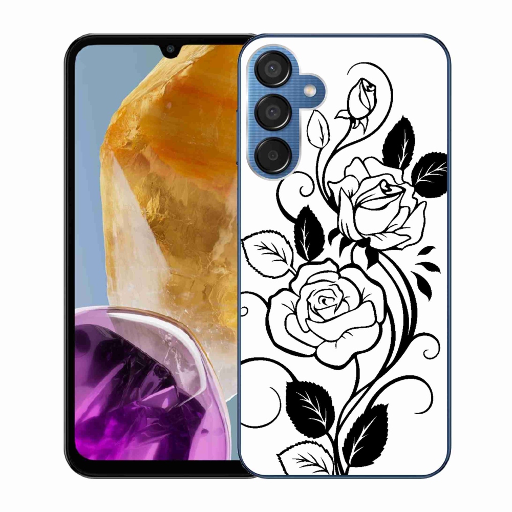 Gelový kryt mmCase na Samsung Galaxy M15 5G - černobílá růže