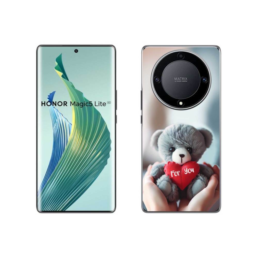 Gelový kryt mmCase na Honor Magic 5 Lite 5G - medvídek pro zamilované