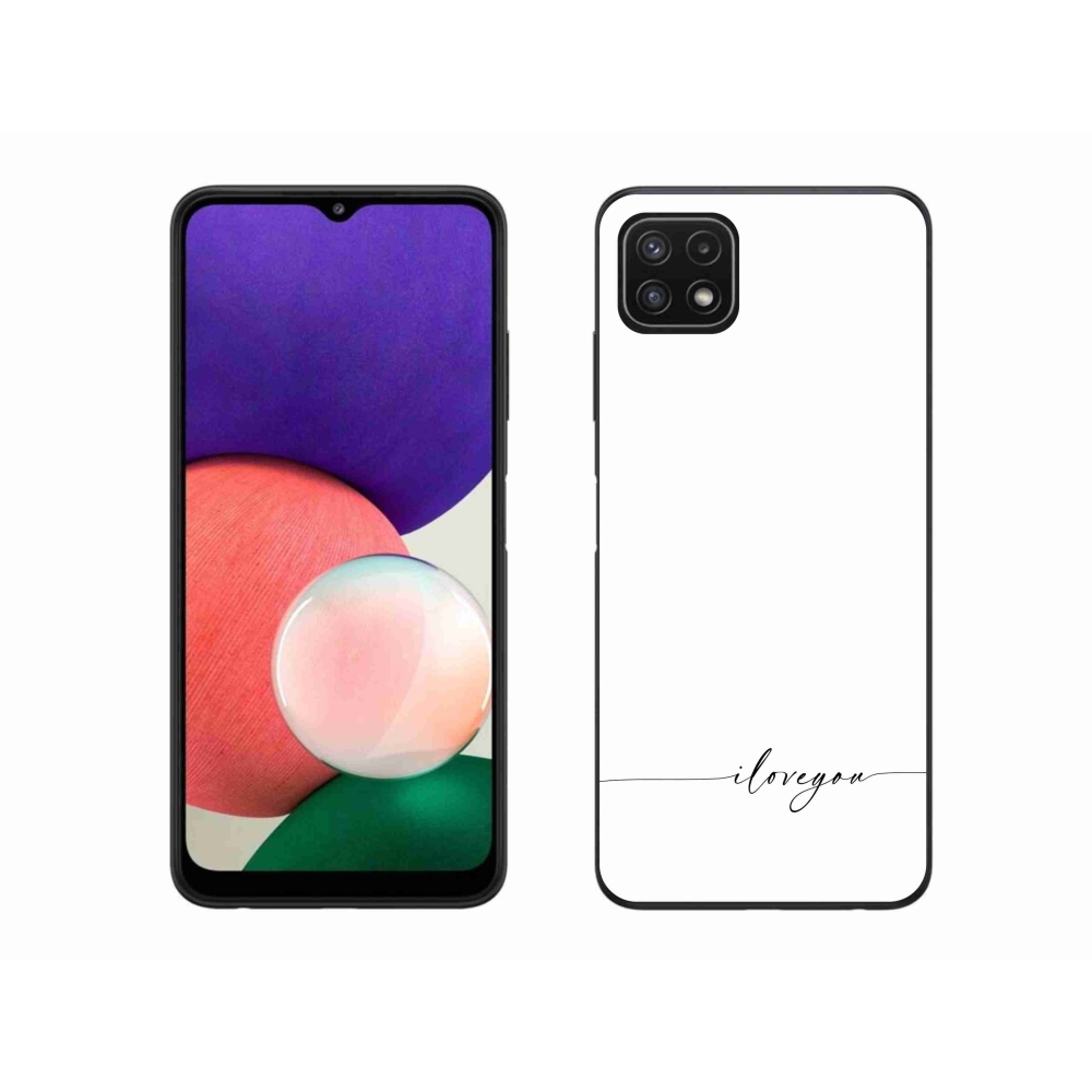 Gelový kryt mmCase na Samsung Galaxy A22 5G - I love you bílé pozadí