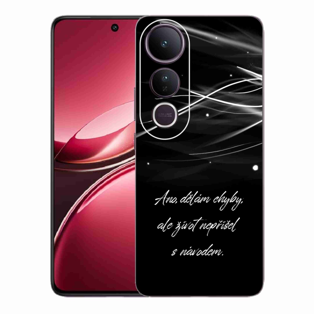 Gelový kryt mmCase na Vivo V50 Lite 4G/5G - citát černé pozadí