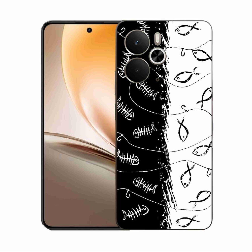 Gelový kryt mmCase na Realme 14 5G - kostry a rybky