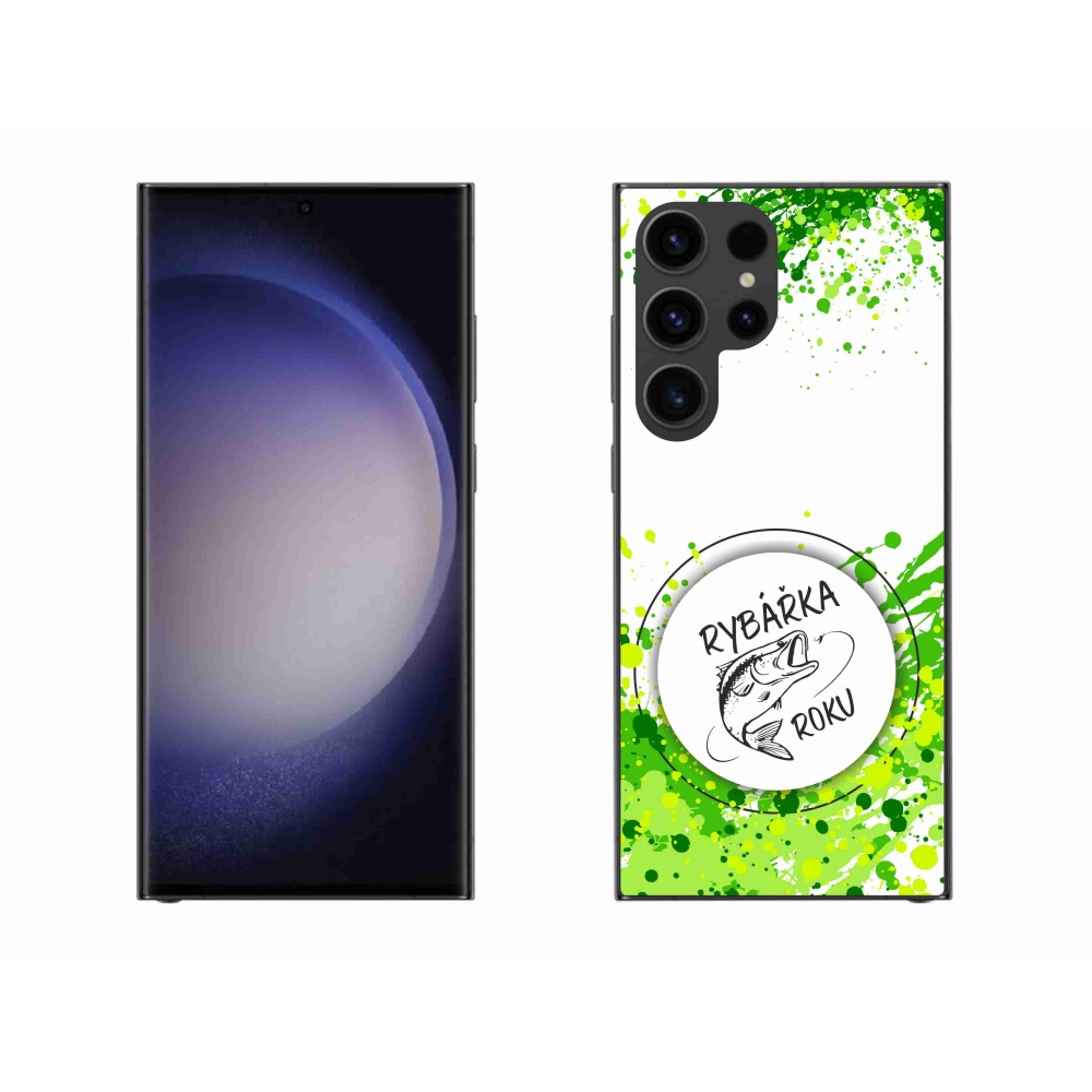 Gelový kryt mmCase na Samsung Galaxy S23 Ultra 5G - rybářka roku bílé pozadí