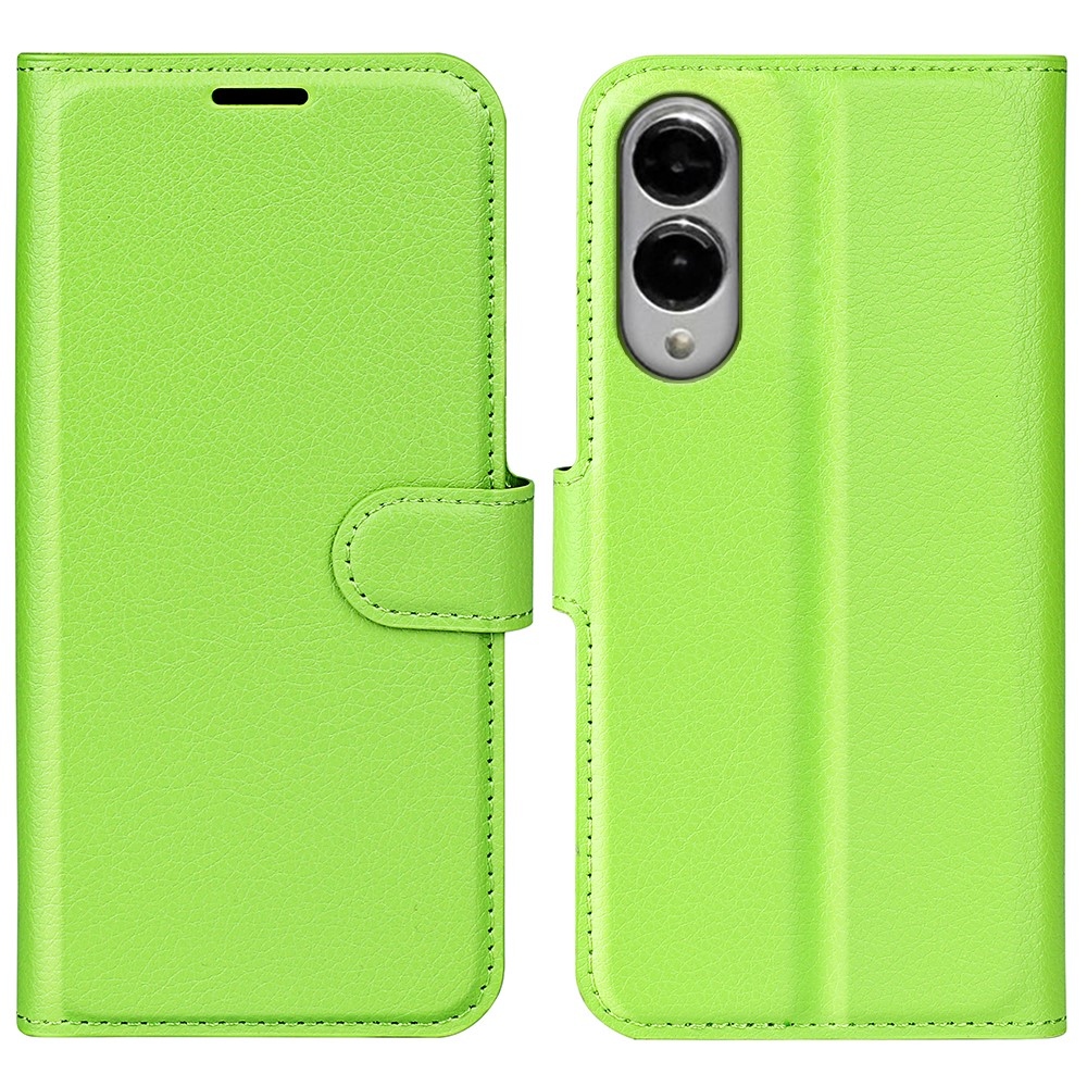 Litchi knížkové pouzdro na Samsung Galaxy S25 Edge - zelené