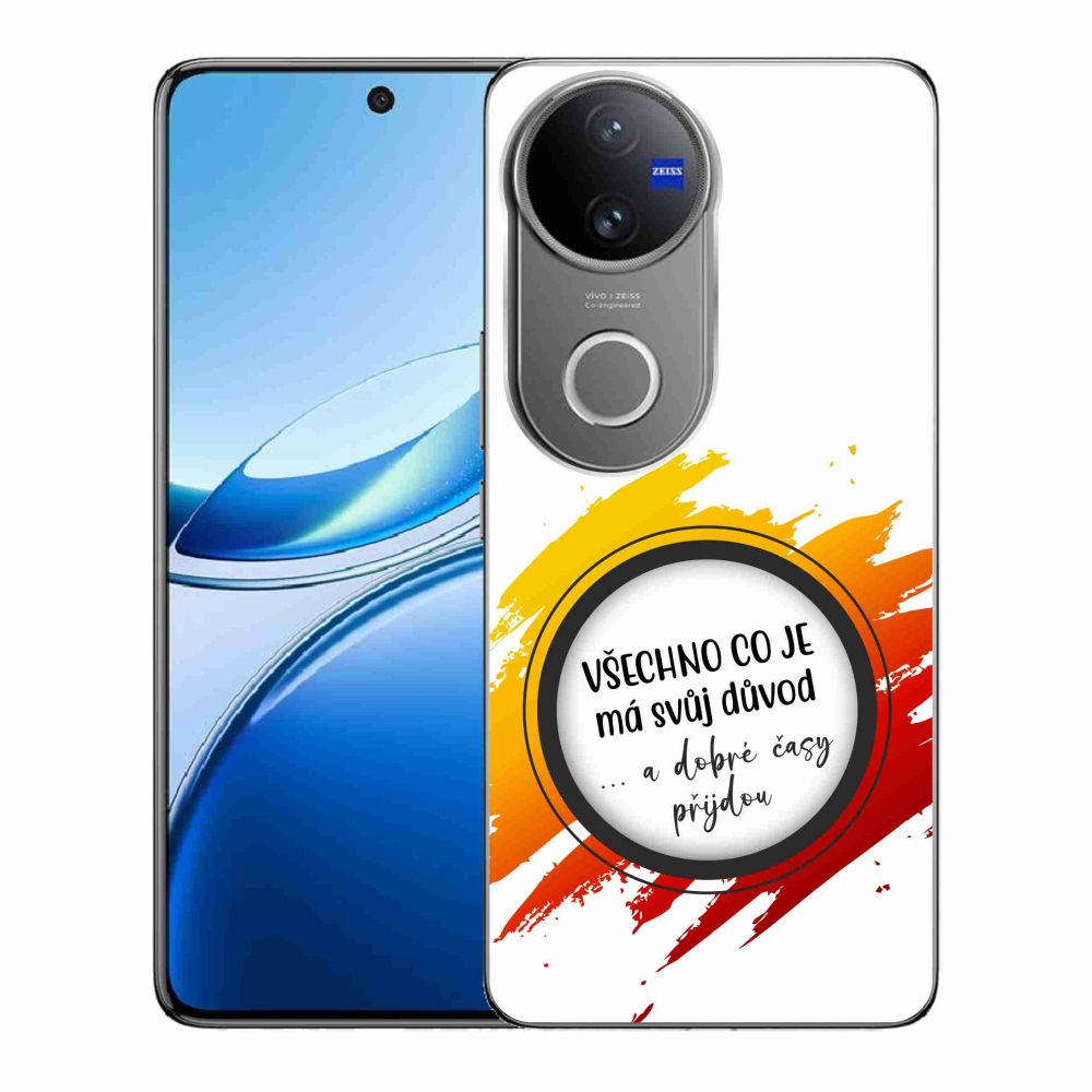 Gelový kryt mmCase na Vivo V50 5G - citát 3 bílé pozadí
