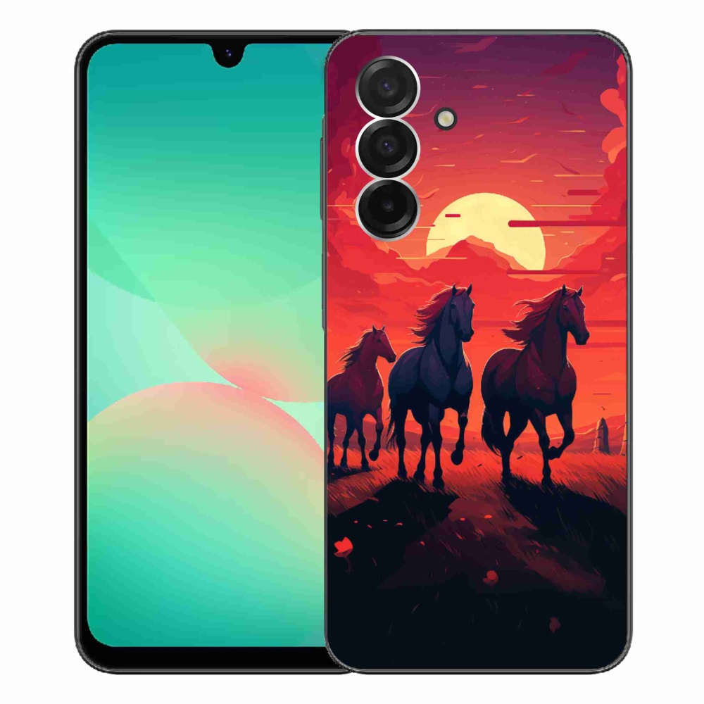 Gelový kryt mmCase na Samsung Galaxy A26 5G - koně a západ slunce