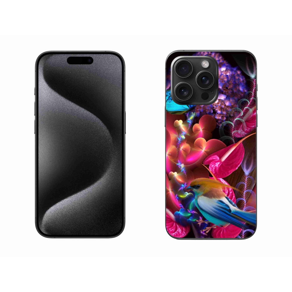 Gelový kryt mmCase na iPhone 15 Pro Max - barevné květiny