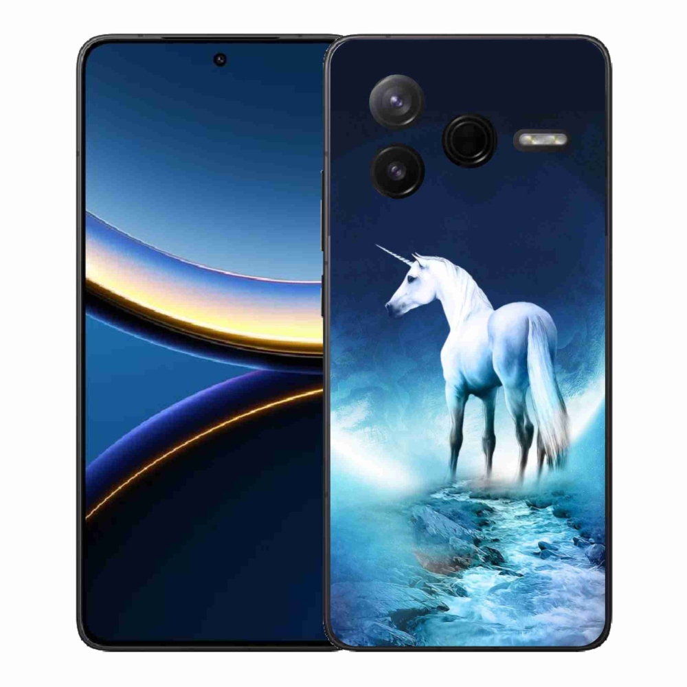 Gelový kryt mmCase na Xiaomi Poco F7 Pro - bílý jednorožec