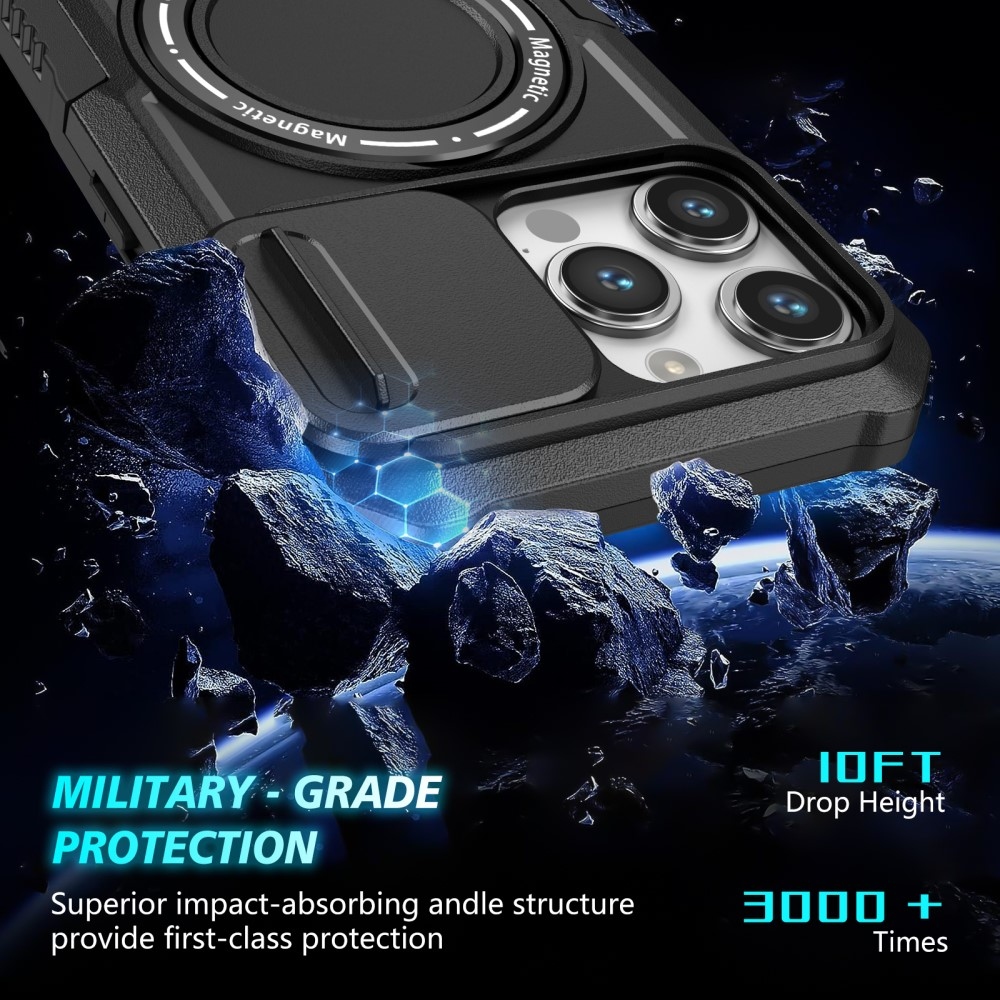 Military odolný kryt s MagSafe na iPhone 14 Pro Max - černý