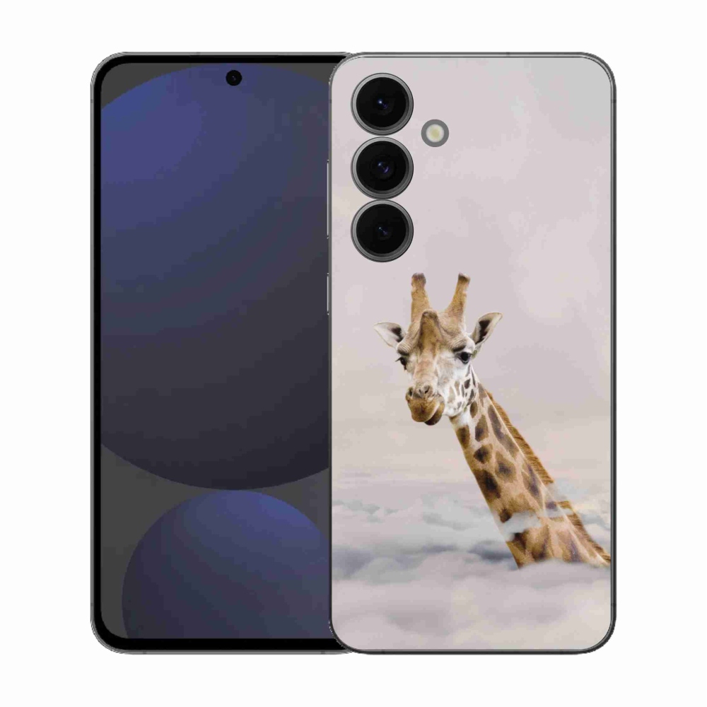 Gelový kryt mmCase na Samsung Galaxy S25 FE - žirafa v oblacích