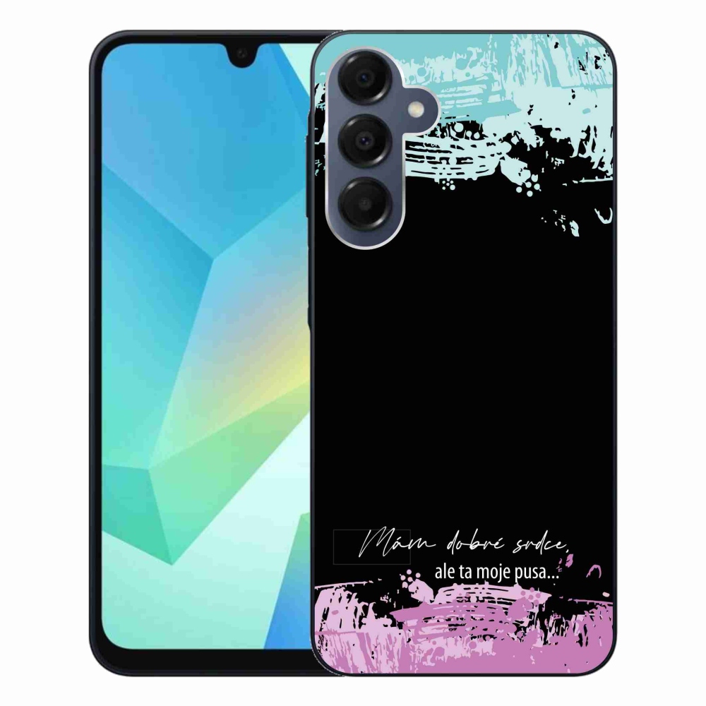 Gelový kryt mmCase na Samsung Galaxy A16 4G/5G - vtipný text 3 černé pozadí