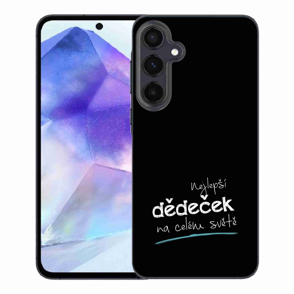 Gelový kryt mmCase na Samsung Galaxy A55 5G - nejlepší dědeček 3 černé pozadí