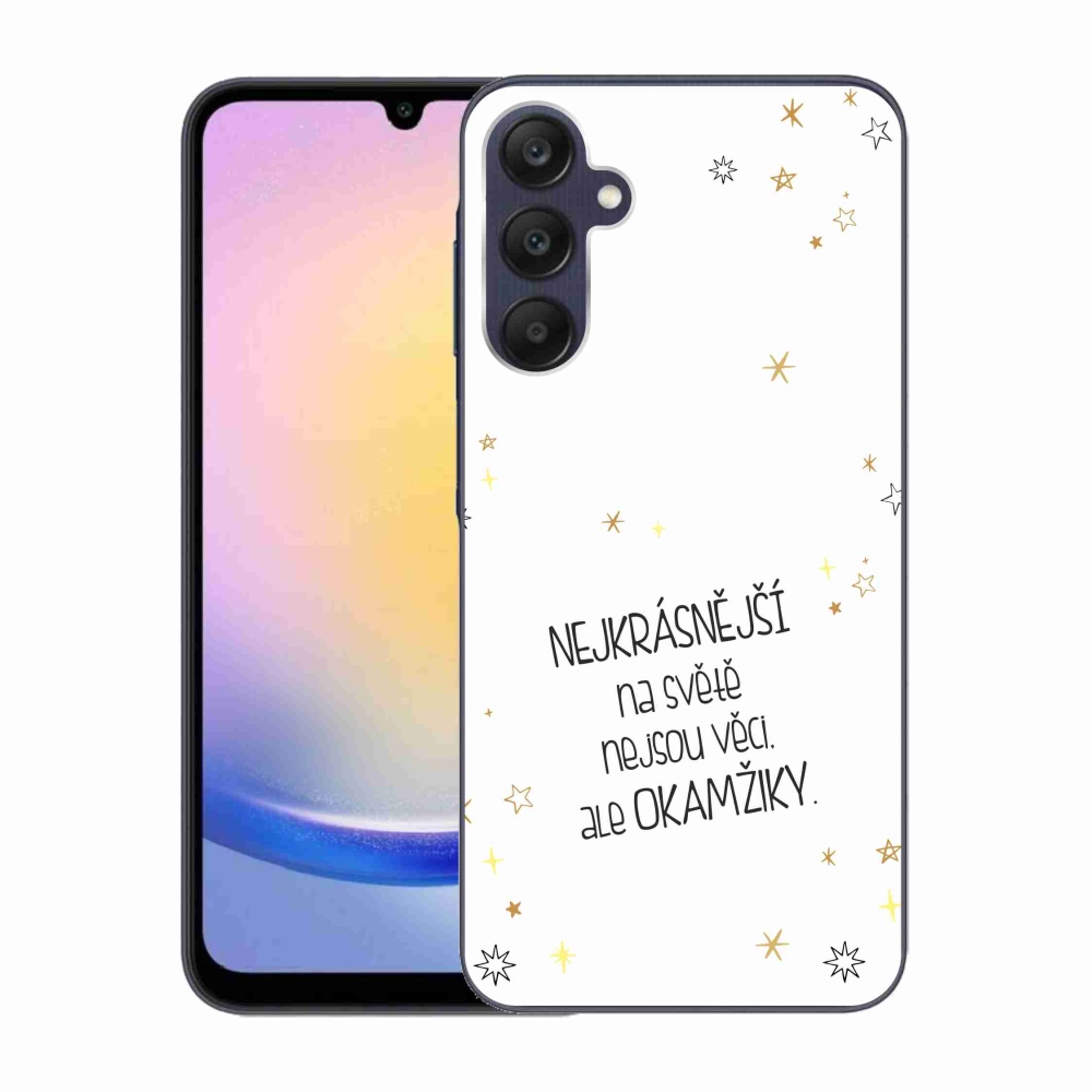 Gelový kryt mmCase na Samsung Galaxy A25 5G - citát 4 bílé pozadí