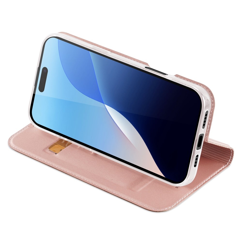 DUX knížkové pouzdro na iPhone 16 Pro - růžovozlaté
