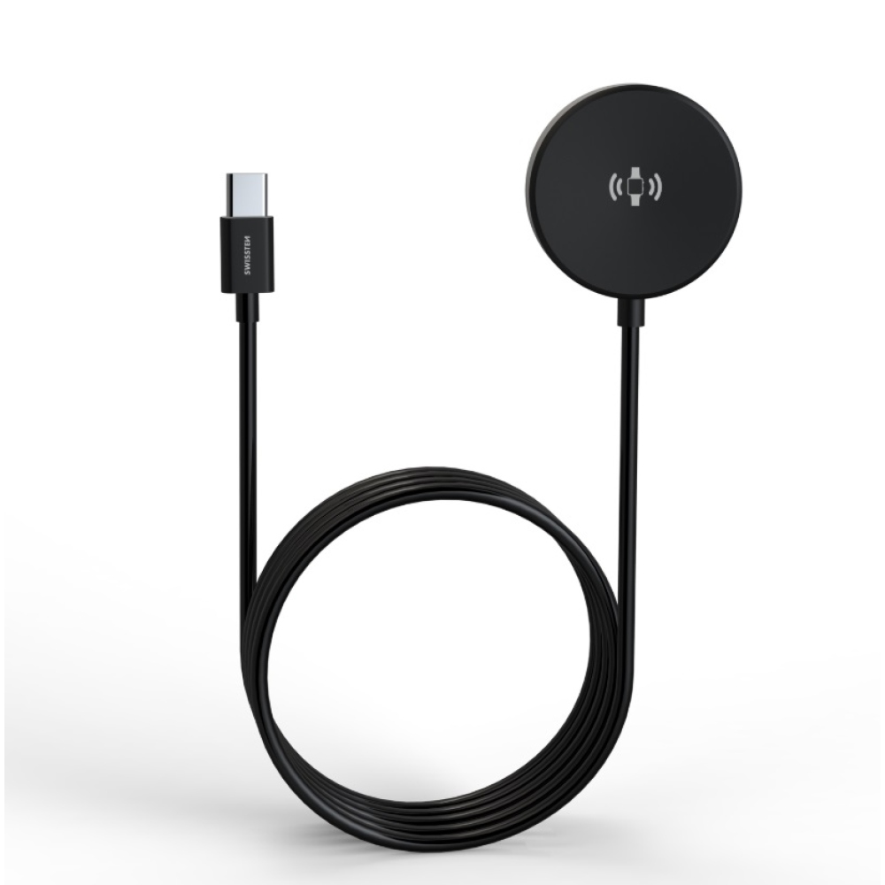 Swissten magnetický kabel pro Samsung Galaxy Watch, USB-C 1.2 m - černý