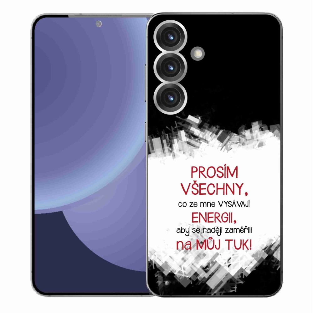 Gelový kryt mmCase na Samsung Galaxy S25+ - vtipný text 1 červený