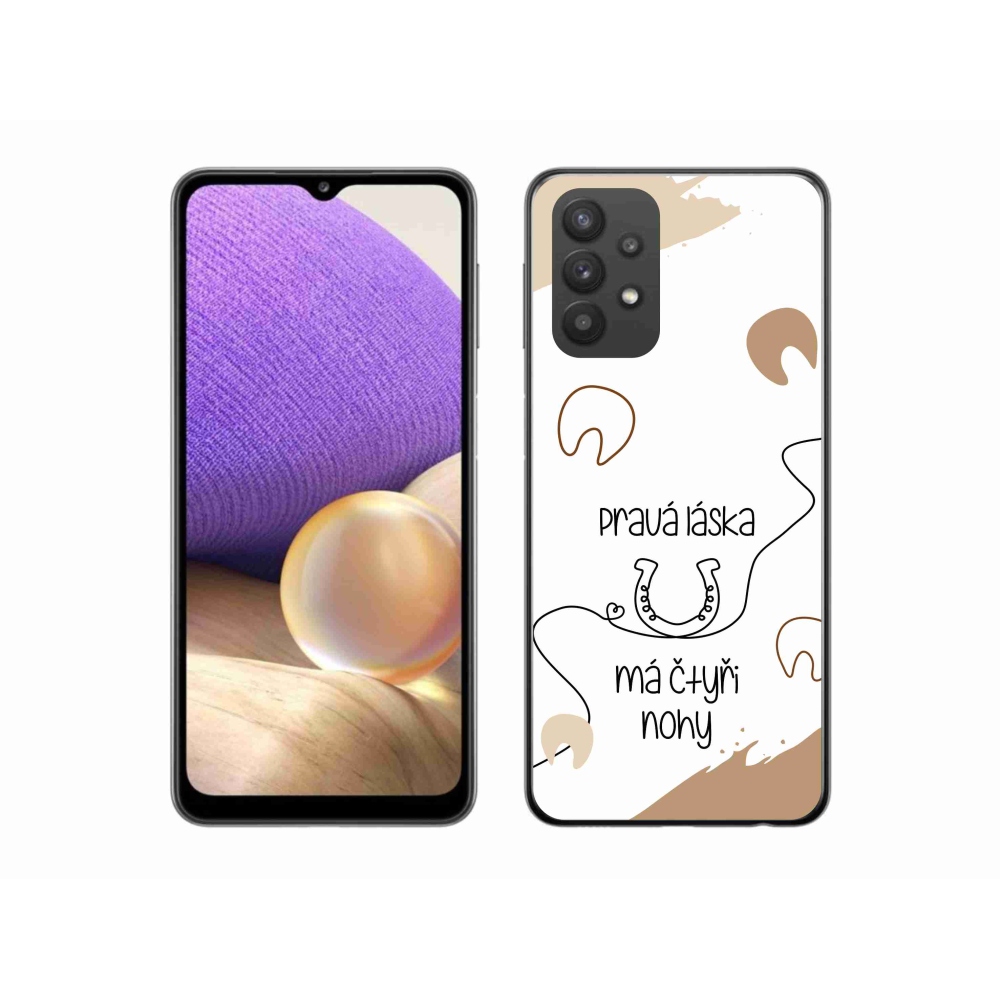 Gelový kryt mmCase na Samsung Galaxy A32 5G - koňský motiv bílé pozadí