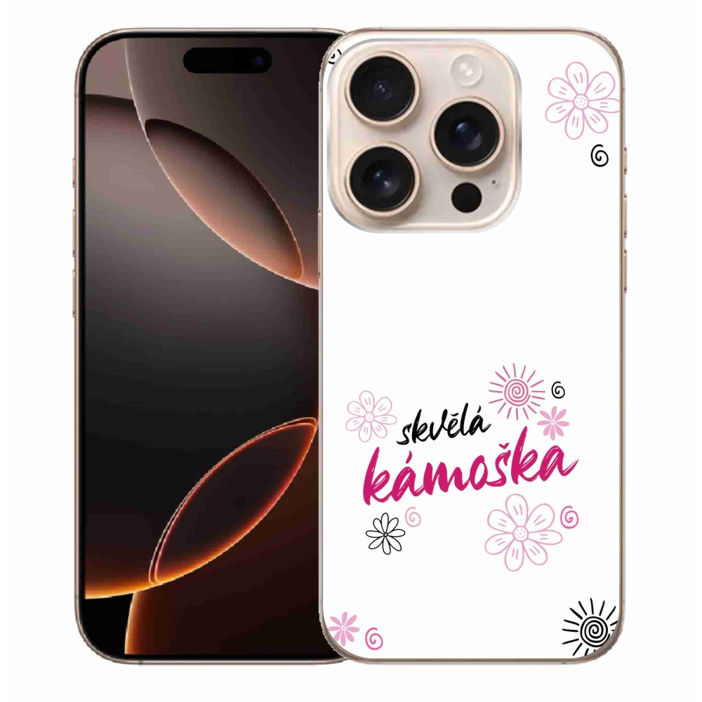Gelový kryt mmCase na iPhone 16 Pro Max - skvělá kámoška bílé pozadí