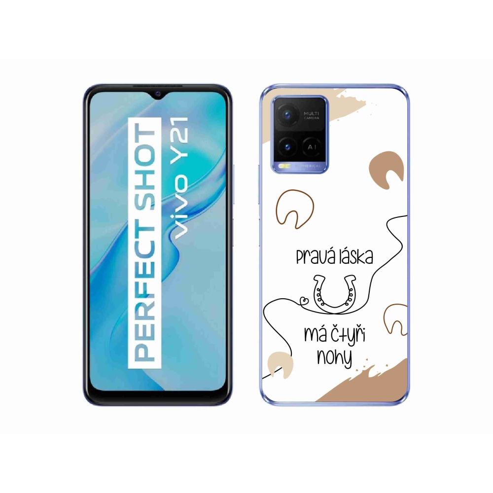 Gelový kryt mmCase na Vivo Y21/Y21s/Y33s - koňský motiv bílé pozadí