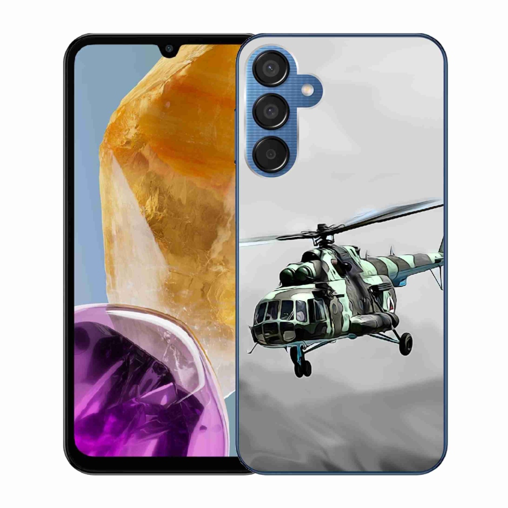 Gelový kryt mmCase na Samsung Galaxy M15 5G - vojenský vrtulník