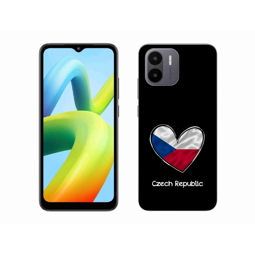 Gelový kryt mmCase na Xiaomi Redmi A1 - vlajka srdce černé pozadí