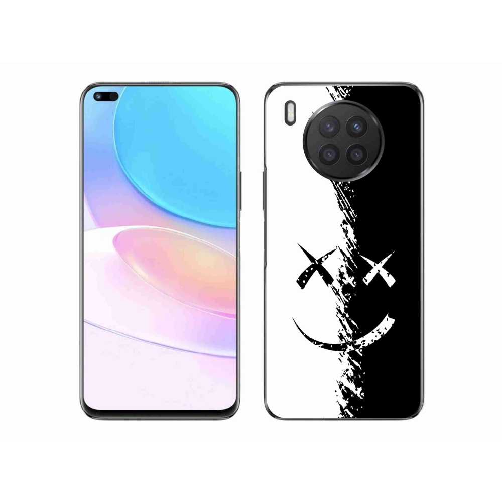 Gelový kryt mmCase na Huawei Nova 8i - černobílý smajlík