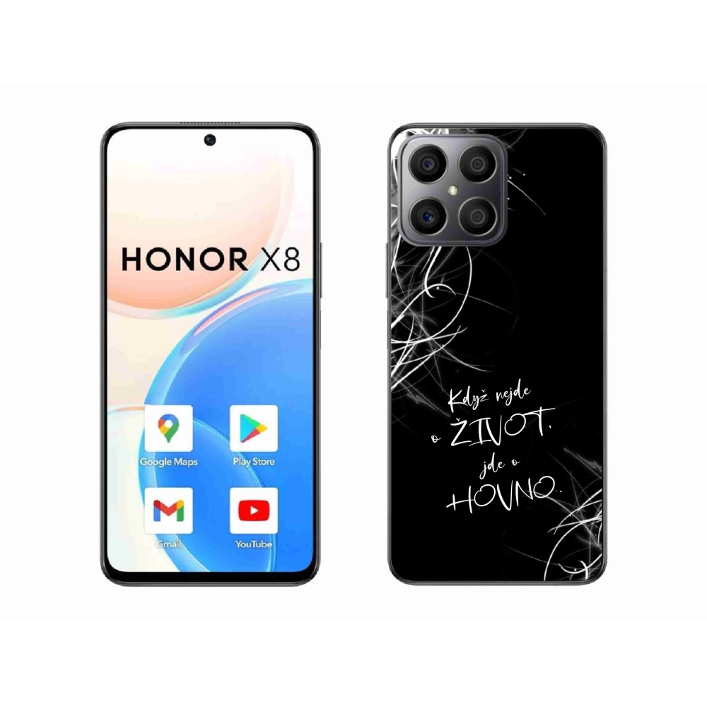 Gelový kryt mmCase na Honor X8 4G - vtipný text 16 černé pozadí