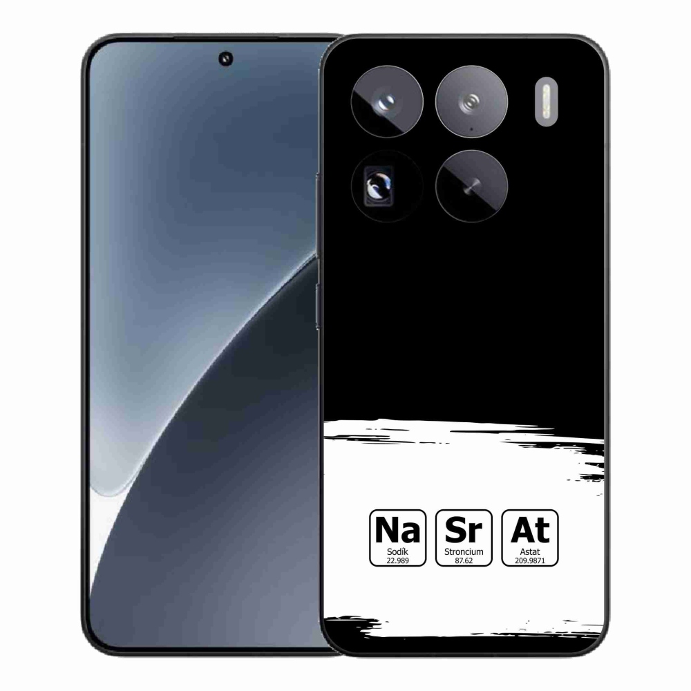 Gelový kryt mmCase na Xiaomi 15 Pro - chemické prvky bíločerné pozadí