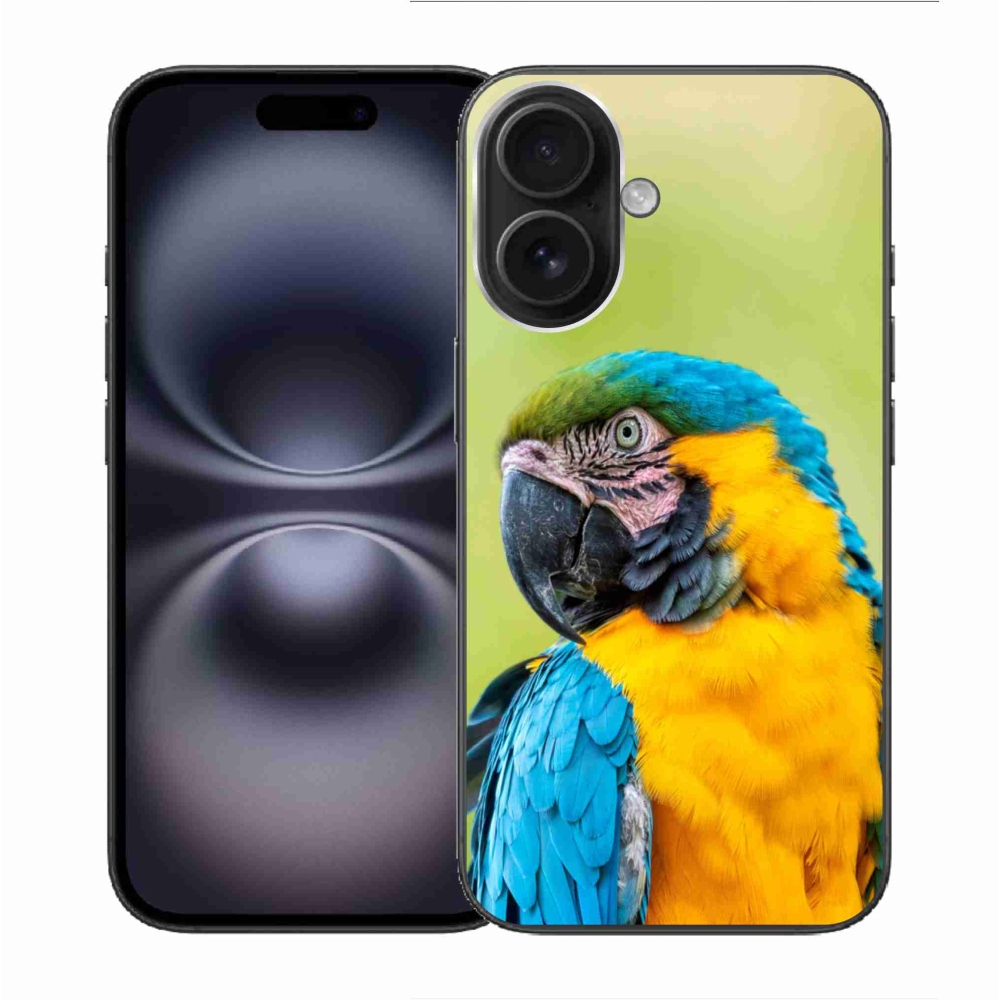 Gelový obal mmCase na iPhone 16 - papoušek ara 2