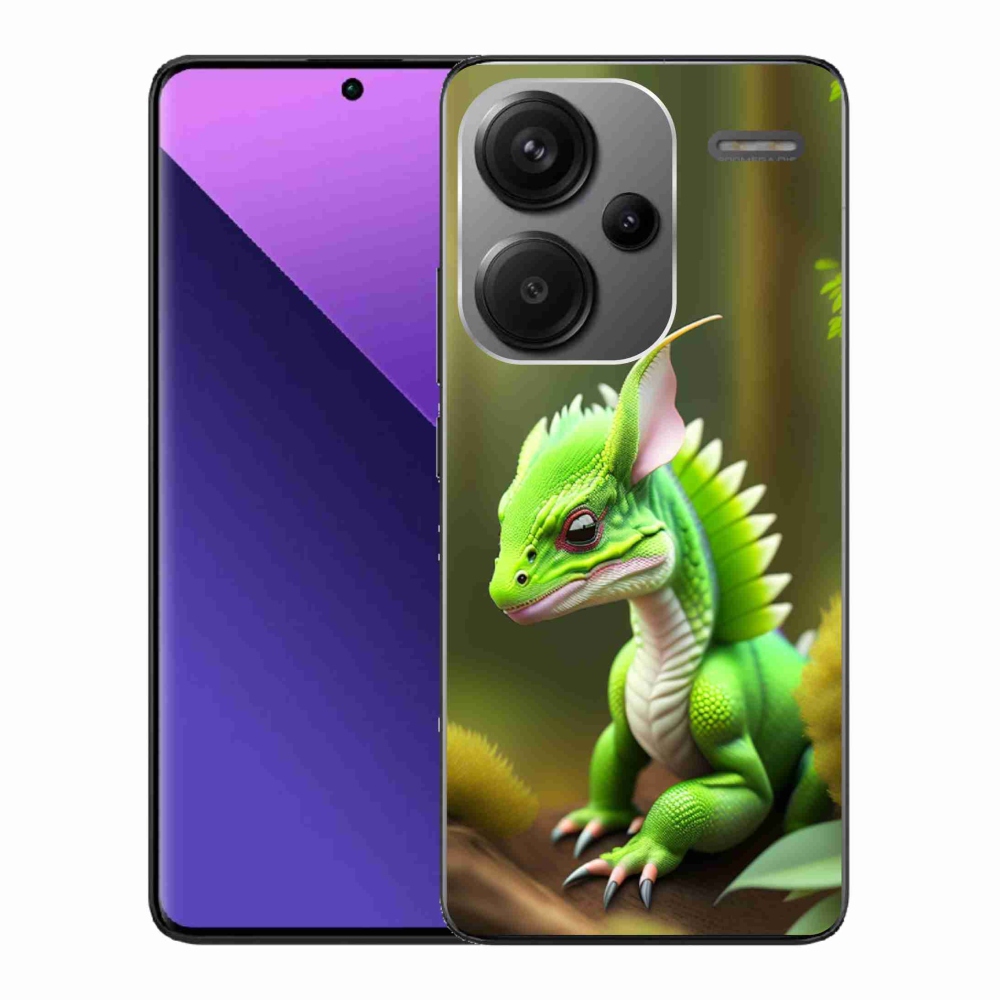 Gelový kryt mmCase na Xiaomi Redmi Note 13 Pro+ 5G - zelený dráček