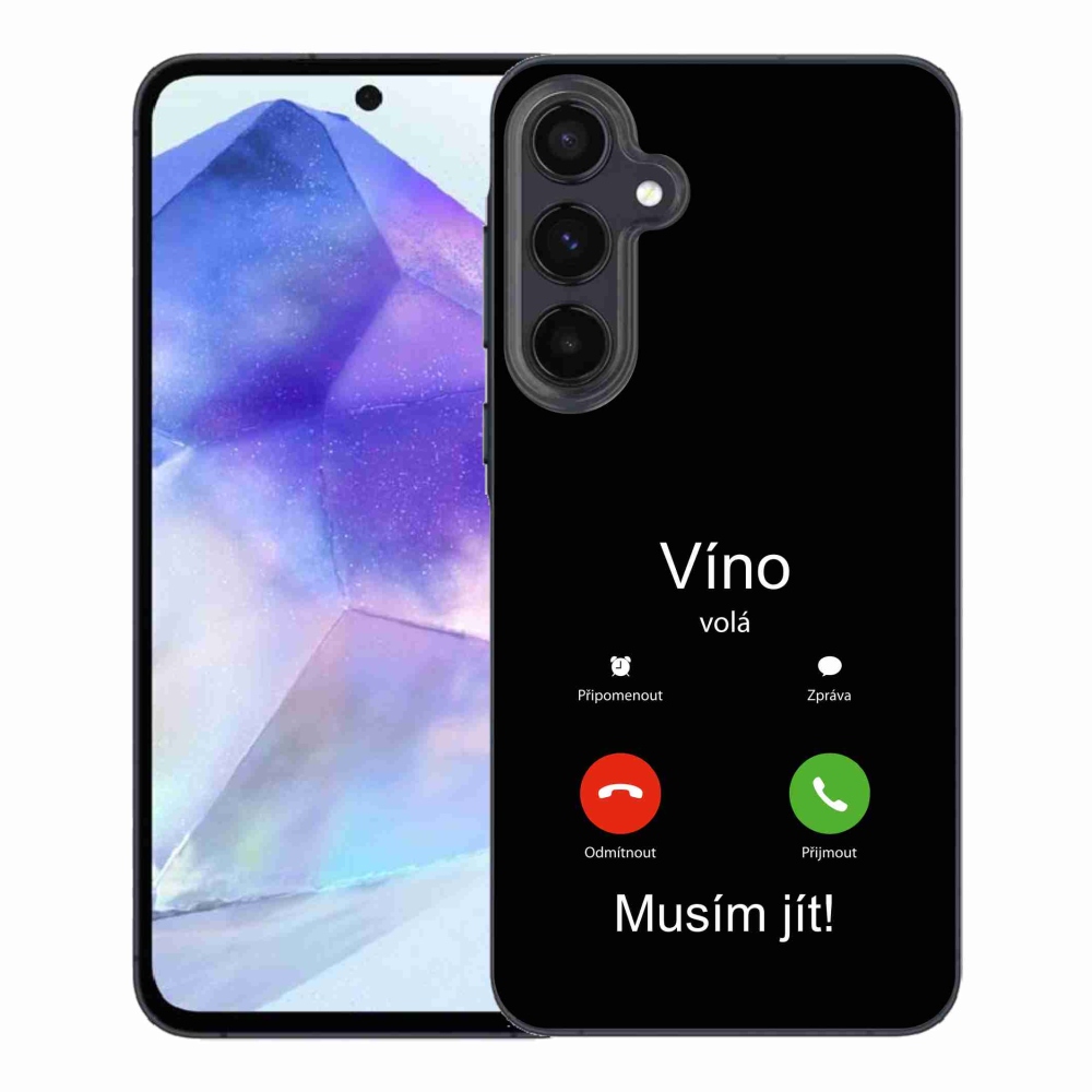 Gelový kryt mmCase na Samsung Galaxy A55 5G - víno volá černé pozadí