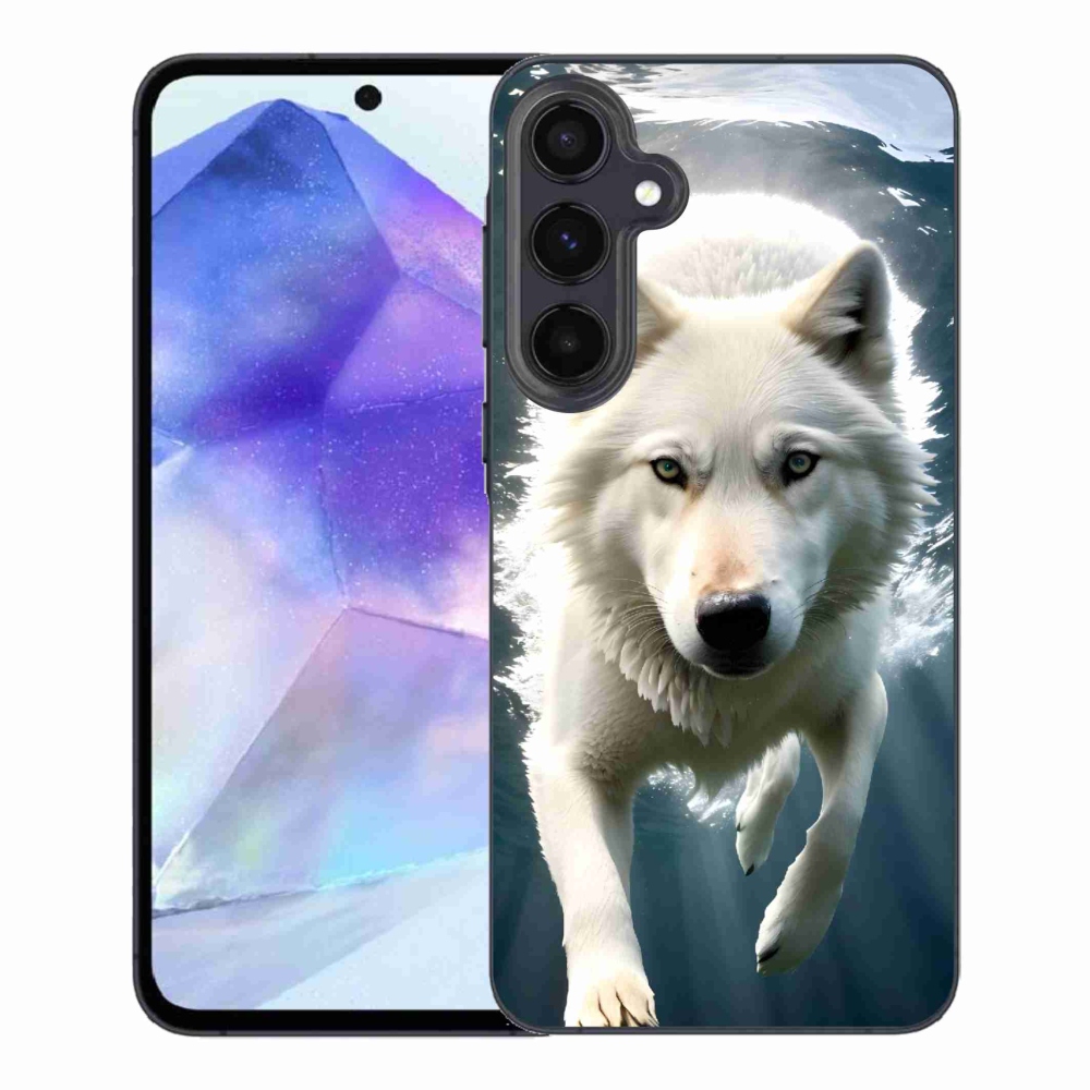 Gelový kryt mmCase na Samsung Galaxy A55 5G - bílý vlk