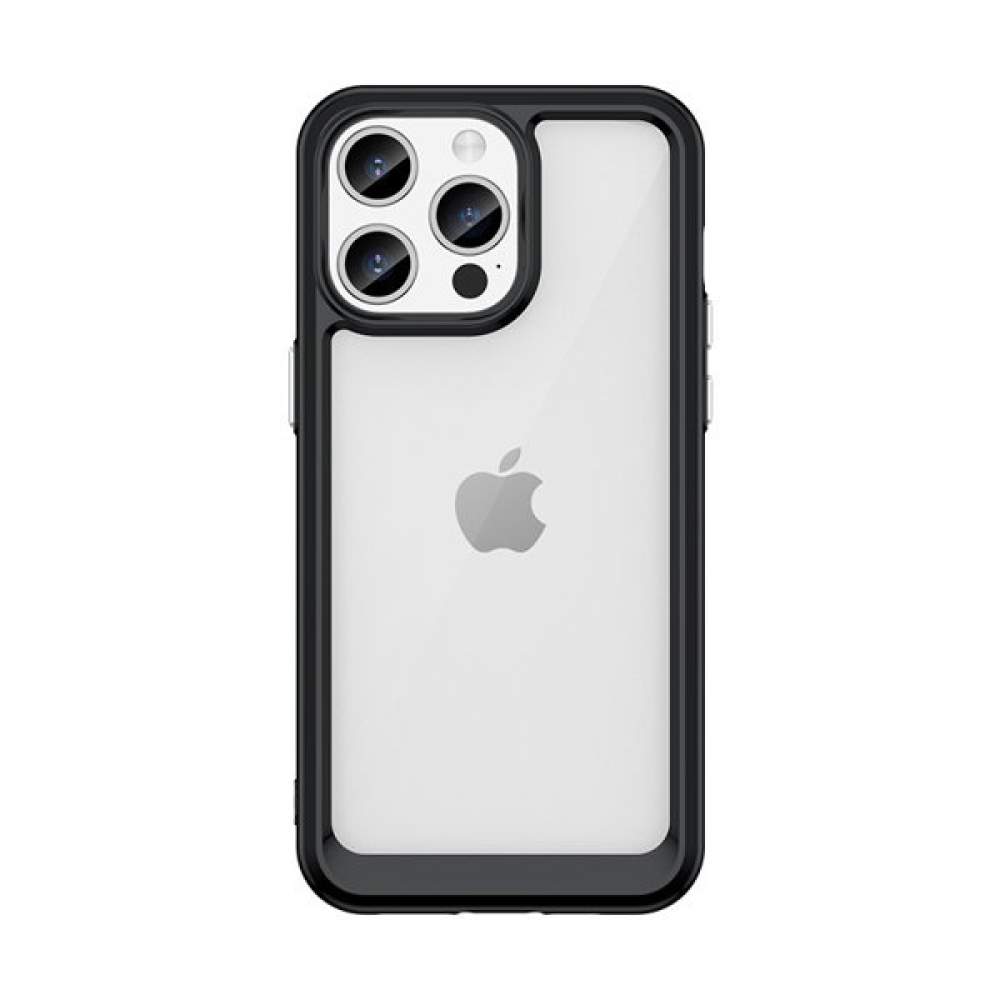 Gelový obal s pevnými zády na iPhone 15 Pro Max - černý