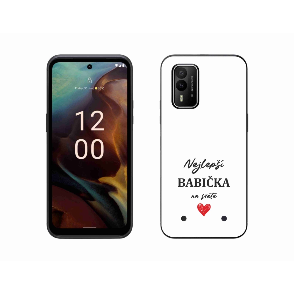 Gelový kryt mmCase na Nokia XR21 - nejlepší babička 1 bílé pozadí
