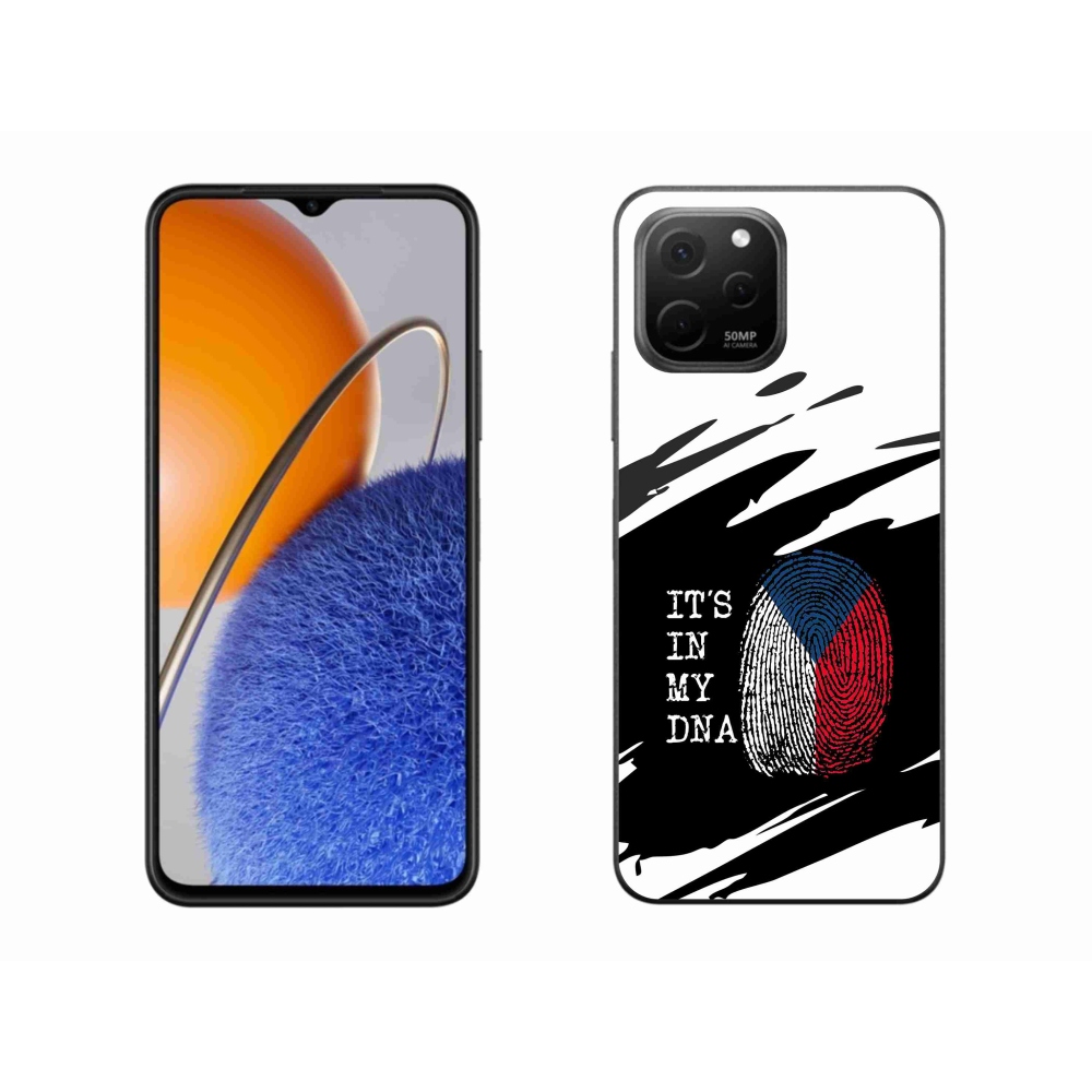 Gelový kryt mmCase na Huawei Nova Y61 - vlajka otisk prstu černobílé pozadí