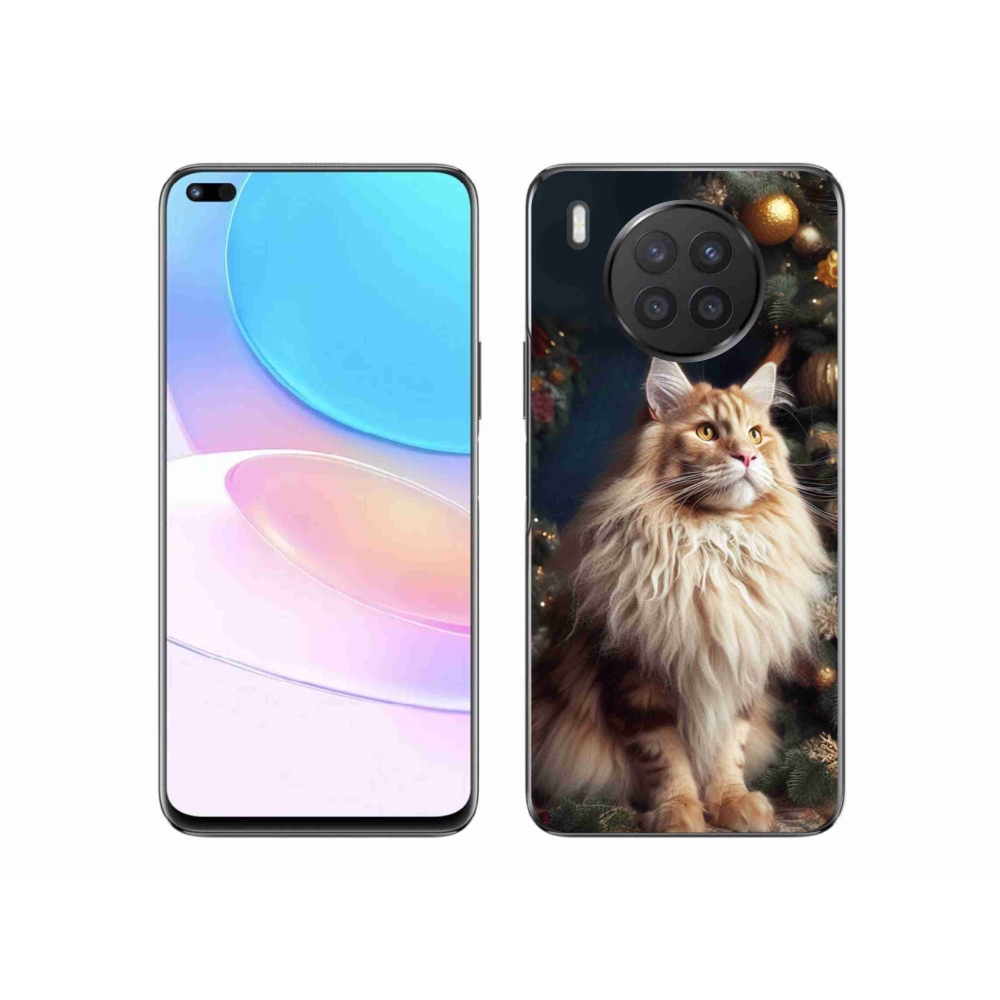Gelový kryt mmCase na Huawei Nova 8i - kočka u stromku