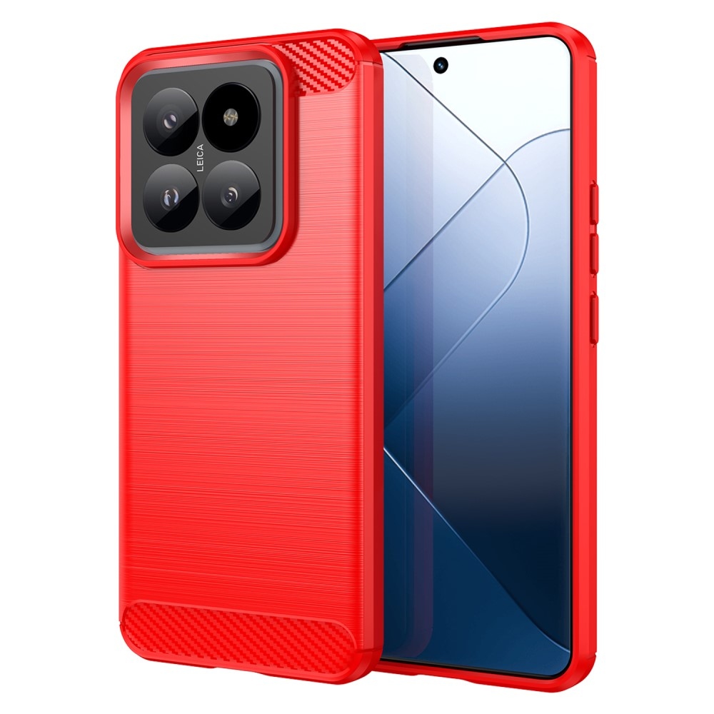 Carbon odolný gelový obal na Xiaomi 14 Pro - červený